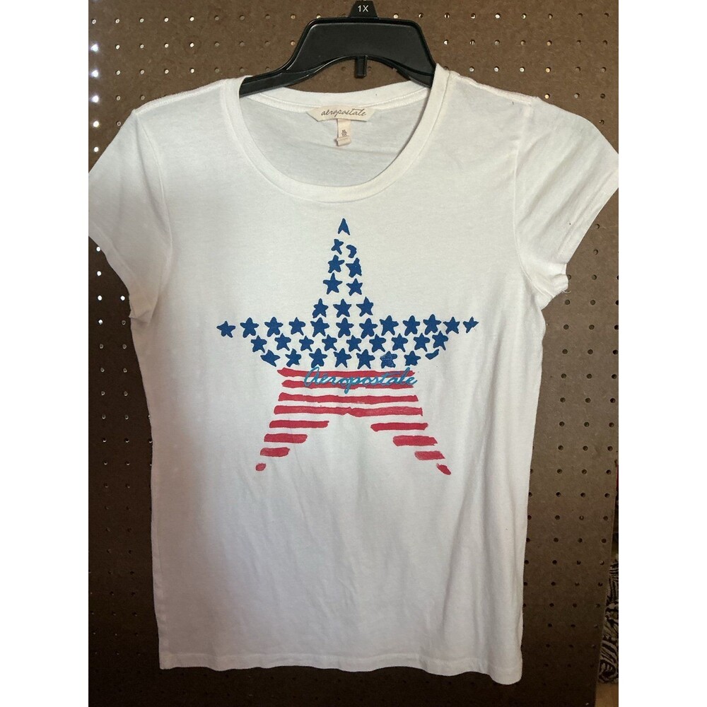 Aeropostale White Star Print T-Shirt xl